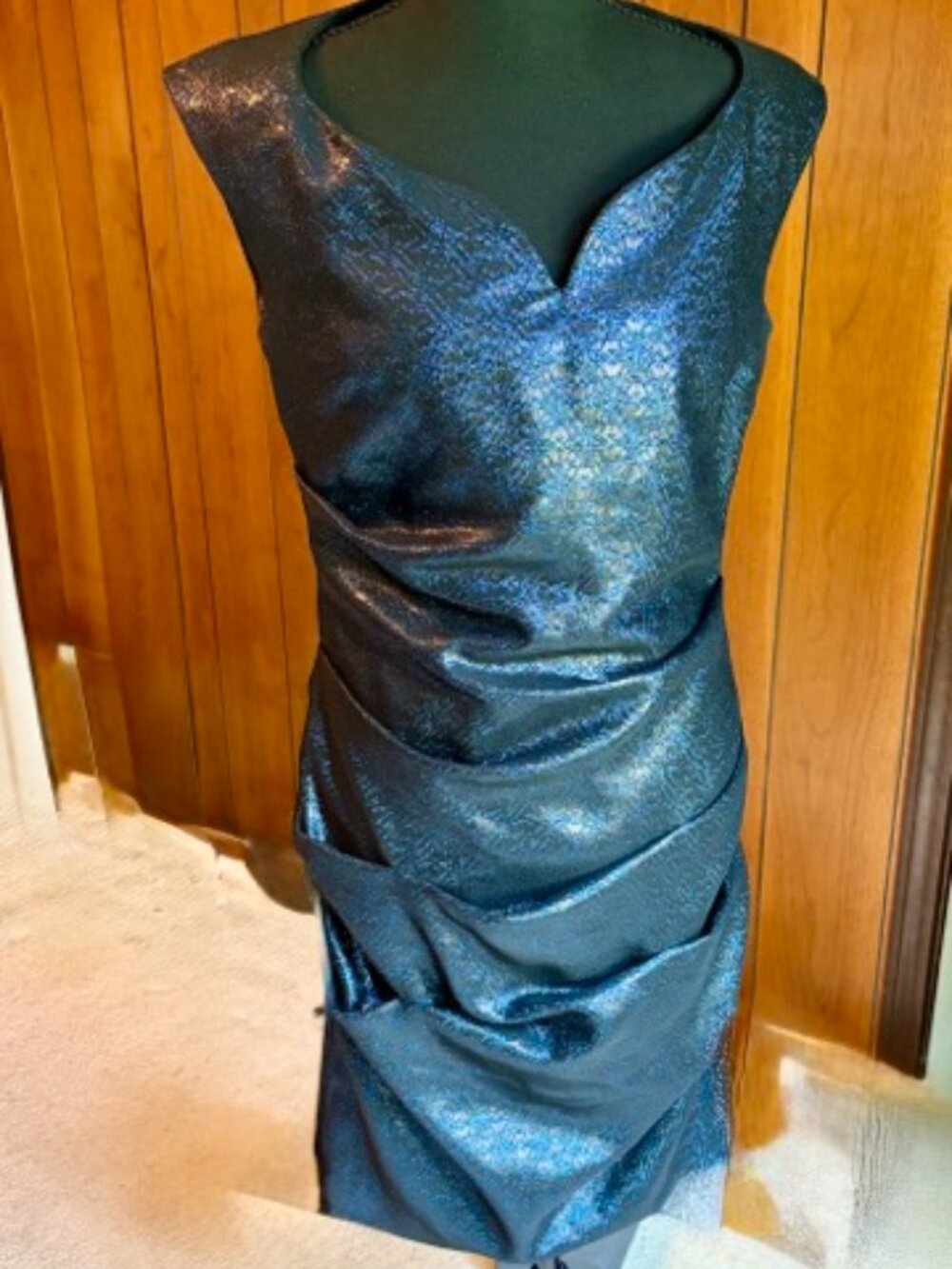 Nicole Miller Blue/Black Sparkly Cocktail Dress